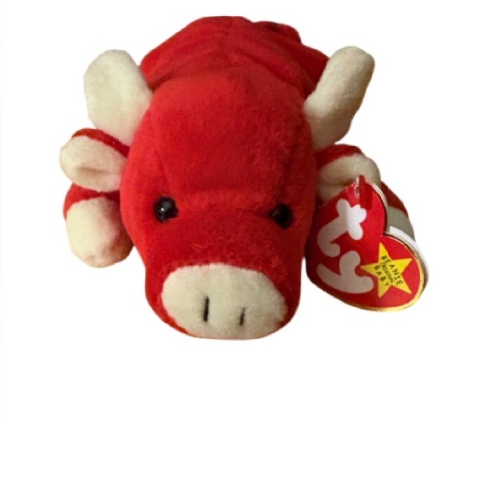 RARE** Ty Beanie Baby 1995 4th Gen Snort the Bull with Numerous Tag Errors!